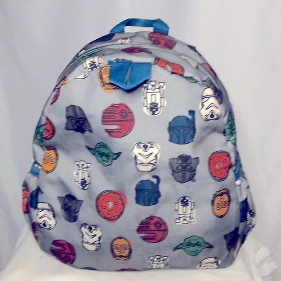 STAR WARS Hanna Anderson gray back pack. R2D2 Yoda, C-3PO, Darth Vader graphics - Picture 1 of 16